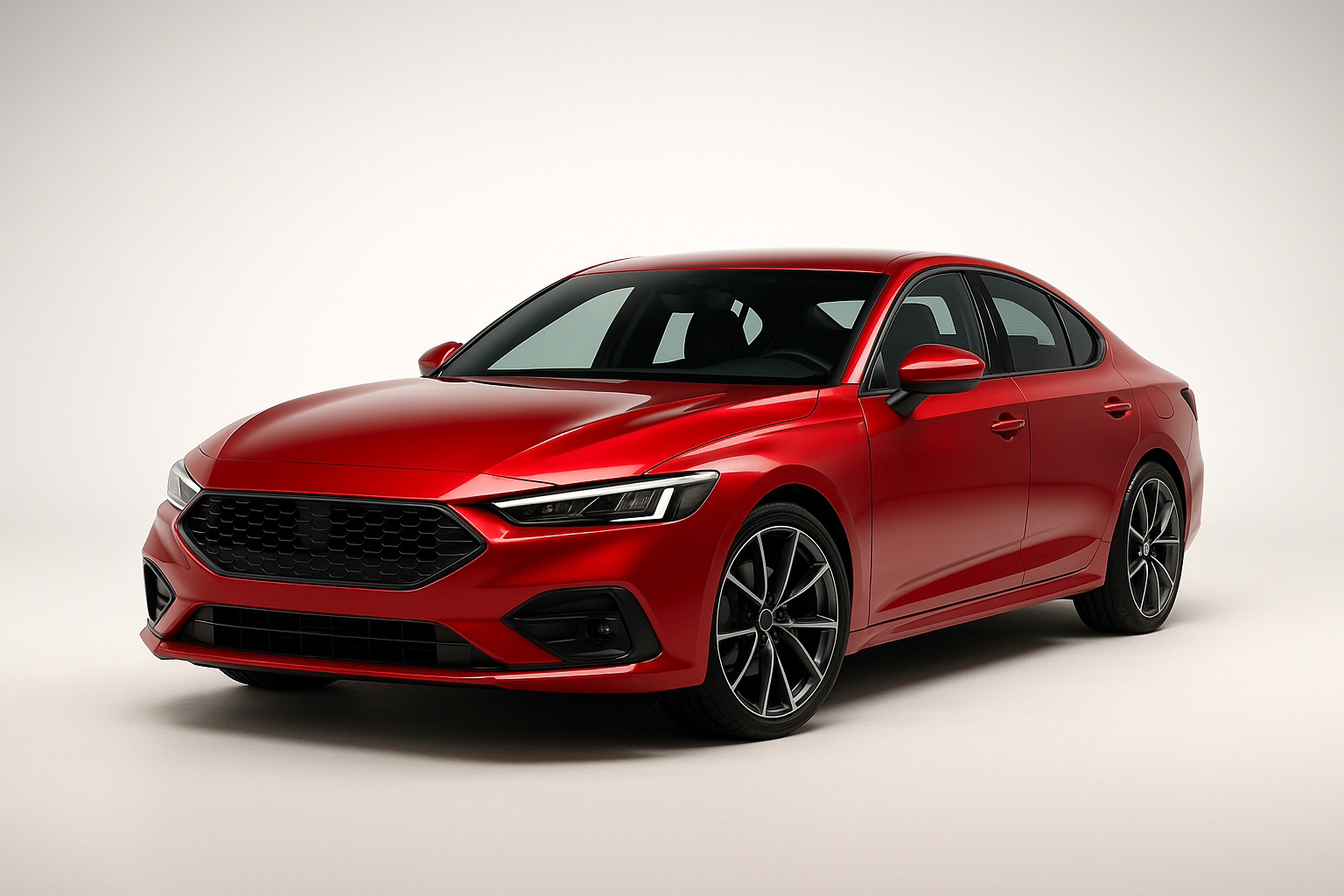 Glossy red car for hero section